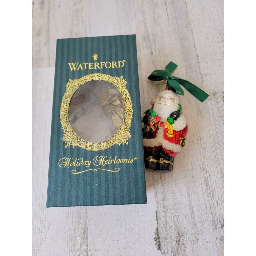 Waterford Santa Claus nostalgic collection blown‎ glass ornament Xmas